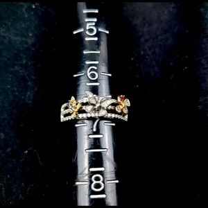 14kt white gold triple butterfly ring